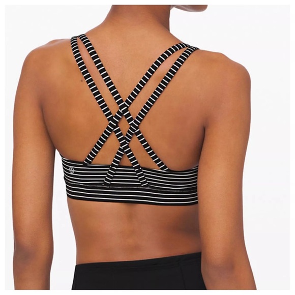 Brand new with tags Lululemon x Soulcycle Energy Bra black/white stripe - Picture 3 of 6